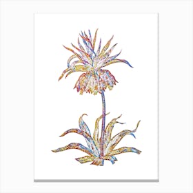 Stained Glass Fritillaries Mosaic Botanical Illustration on White n.0354 Canvas Print