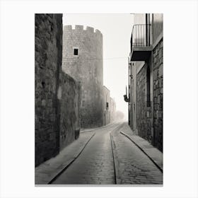 Rhodes, Greece, Photography In Black And White 4 Canvas Print