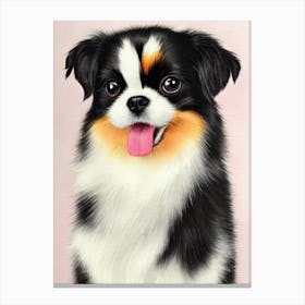 Japanese Chin 2 Watercolour dog Canvas Print