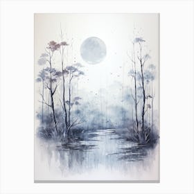 Watercolour Of Sherwood Forest   England 7 Canvas Print