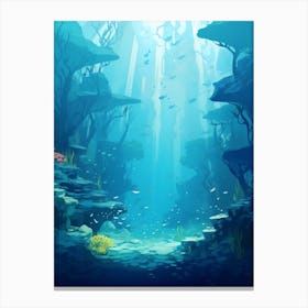 Underwater Abstract Minimalist 7 Canvas Print