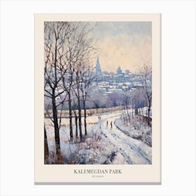 Winter City Park Poster Kalemegdan Park Belgrade Serbia 4 Canvas Print