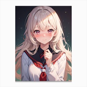 Anime Girl In School Uniform 2 Canvas Print