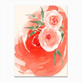 Watercolor Roses Canvas Print