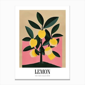 Lemon Tree Colourful Illustration 2 Poster Canvas Print