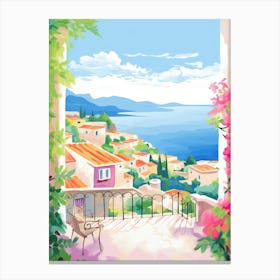 Taormina, Italy Colourful View Canvas Print