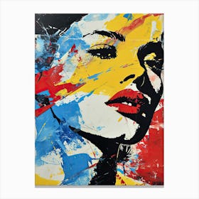 Woman'S Face Pop Art Canvas Print