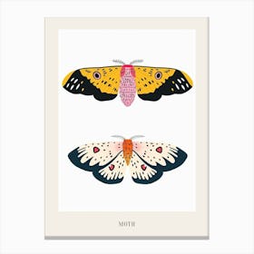 Colourful Insect Illustration Moth 4 Poster Canvas Print