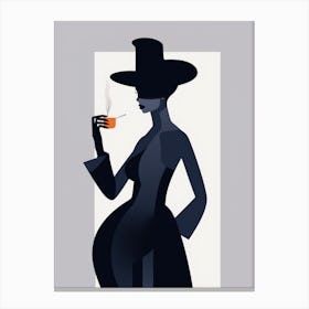 Pregnant Woman In Hat Canvas Print