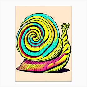 Full Body Snail Line Drawing Pop Art Canvas Print