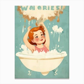 Girl Taking A Bath Canvas Print