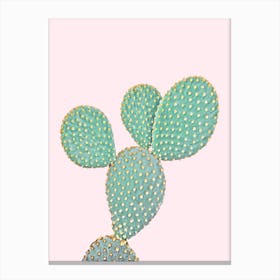 Cactus On Pink II Canvas Print