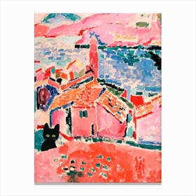 View Of Collioure With A Cat, Matisse   Inspired Canvas Print
