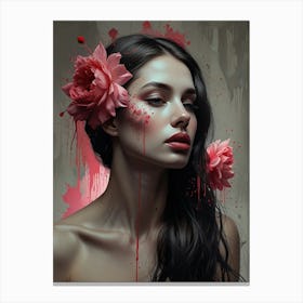 Blood And Flowers Canvas Print