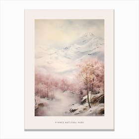 Dreamy Winter National Park Poster  Pyrnes National Park France 2 Canvas Print
