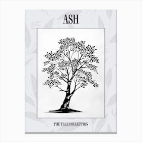 Ash Tree Simple Geometric Nature Stencil 1 Poster Canvas Print
