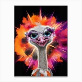 Ostrich In Sunglasses Canvas Print