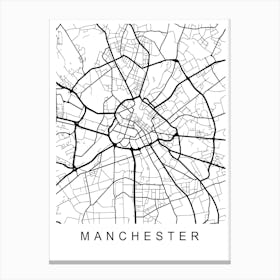 Manchester Map Canvas Print