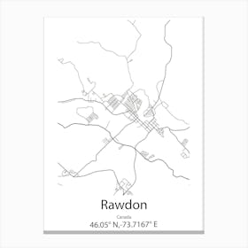 Rawdon,Canada Minimalist Map Canvas Print