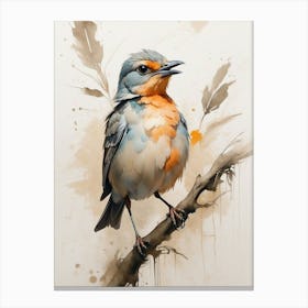 Bird On A Branch 2 Canvas Print