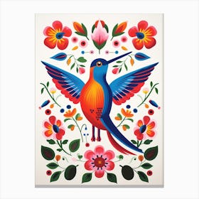 Scandinavian Bird Illustration Hummingbird 3 Canvas Print