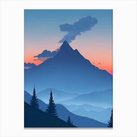 Misty Mountains Vertical Composition In Blue Tone 91 Canvas Print