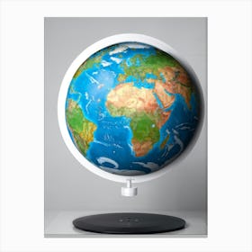 An Illustrious Piece Of Digital Render Of A Globe Highlighting Every Continent On Planet Earth Pred (2) Canvas Print