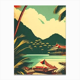 Koh Chang Thailand Vintage Sketch Tropical Destination Canvas Print