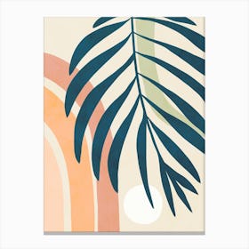 Earthy Tropical Foliage Blue 3 Canvas Print