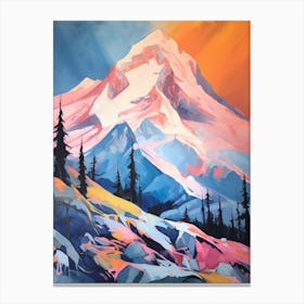 Mount Rainier Usa 4 Mountain Painting Canvas Print