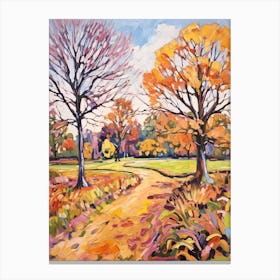 Autumn Gardens Painting Royal Botanic Gardens Melbourne 5 Canvas Print