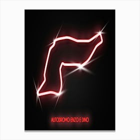 Autodromo Enzo E Dino Ferrari Italy F1 Track neon Canvas Print