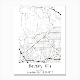 Beverly,United States Minimalist Map Canvas Print