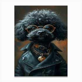 Poodle in Black Canvas Print