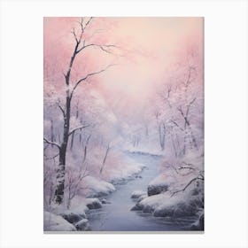Dreamy Winter Painting Abisko National Park Sweden 2 Canvas Print