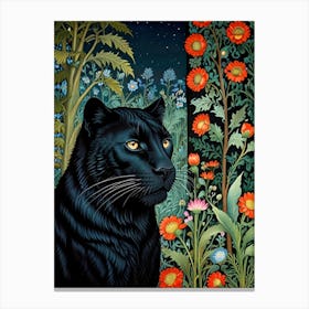 William Morris Black Panther In The Garden Canvas Print