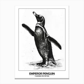Penguin Standing On Tiptoes Poster 2 Canvas Print