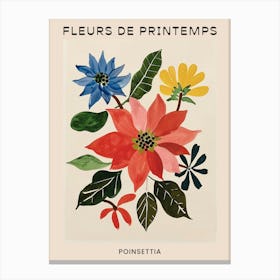Spring Floral French Poster  Poinsettia 2 Canvas Print