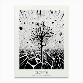 Growth Abstract Black And White 2 Poster Canvas Print