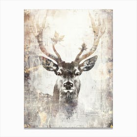 Poster Deer Stag Ink Illustration Art 04 Canvas Print