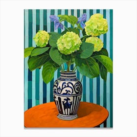 Flowers In A Vase Still Life Painting Hydrangea 1 Canvas Print