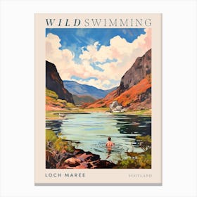 Wild Swimming At Loch Maree Scotland 2 Poster Canvas Print