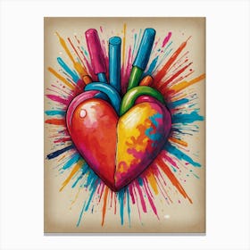 Colorful Heart Canvas Print
