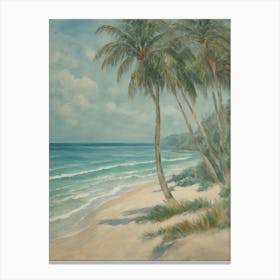 Palm Trees On The Beach no2 Canvas Print