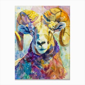Ram Colourful Watercolour 4 Canvas Print