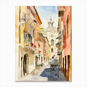 Ancona, Italy Watercolour Streets 2 Canvas Print