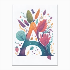 Colorful Letter A Illustration 125 Canvas Print