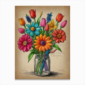 Flowers In A Vase 2 Canvas Print