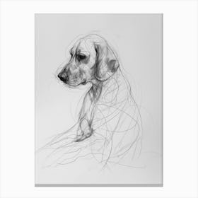Minimalist Beagle Dog Charcoal Line 3 Canvas Print