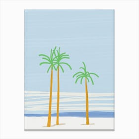 Palm Trees On The Beach 1 Canvas Print